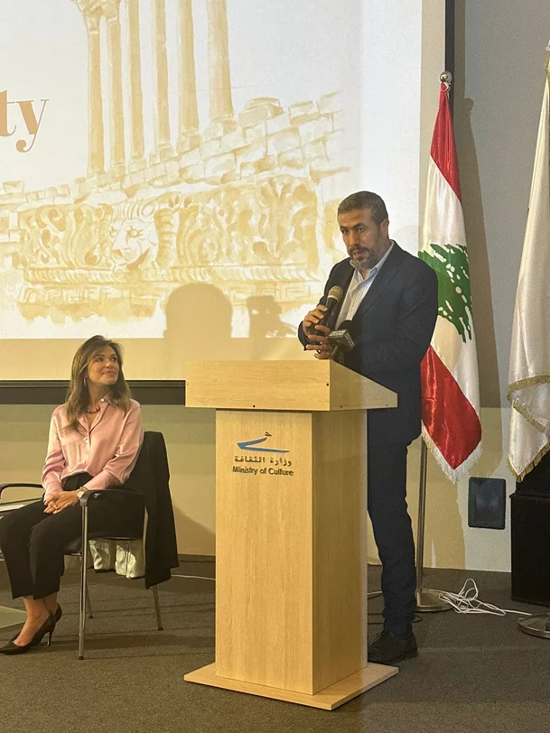 أضاءت خلال إطلاق كتاب "اصداء الأبدية" على كيفية وضع 34 موقعاً تحت حماية اليونيسكو ​وزارة الثقافة عرضت للتهديد الاسرائيلي الخطير للمواقع الأثرية في زمن الحرب