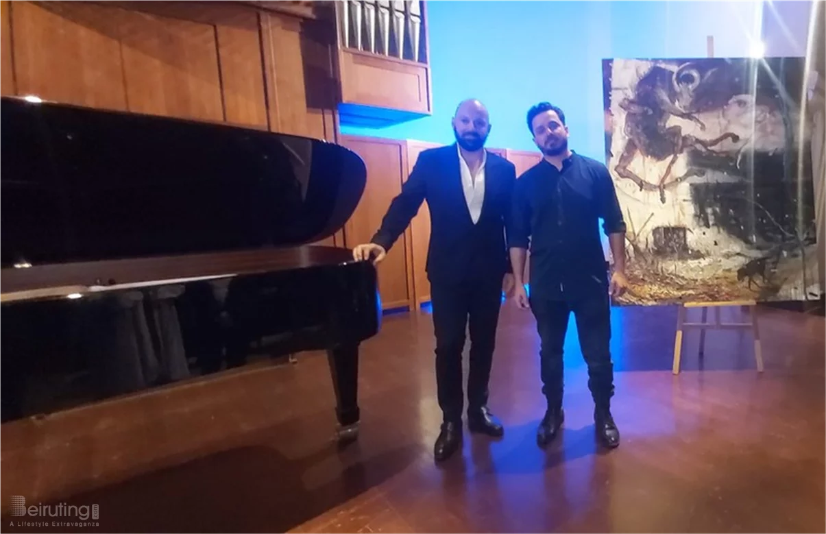 Bassam Challita translates Philip Farhat's paintings in a magical musical event at the American University of Beirut