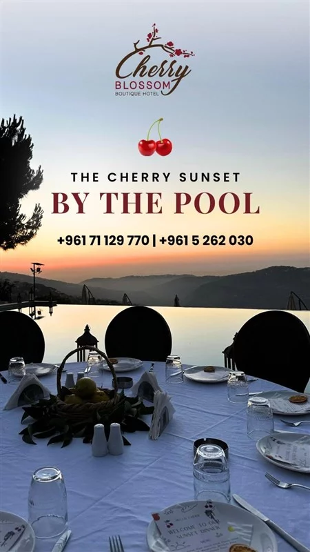 The Cherry Sunset by the Pool