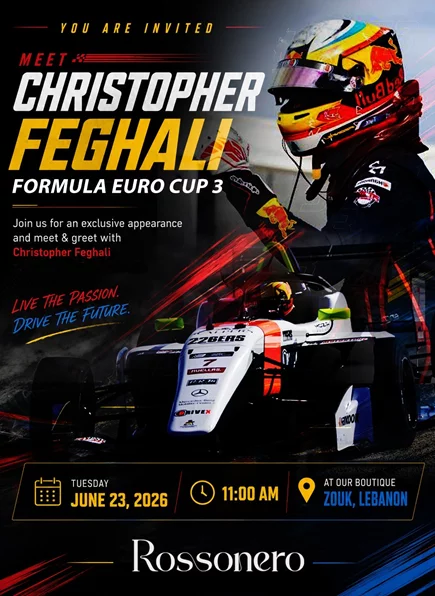 Rossonero Jewelry Supports Lebanese Motorsport Talent Christopher Feghali in Formula Eurocup